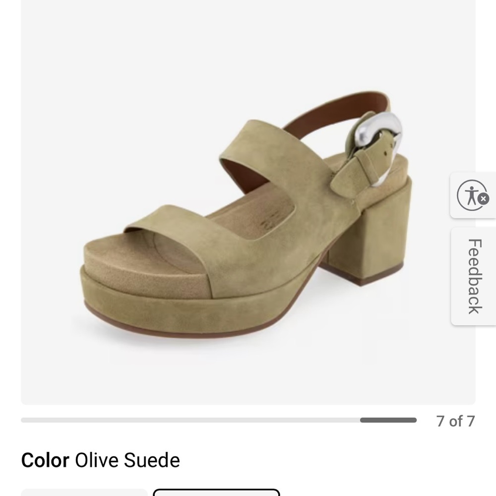 Olive Suede Aerosoles Clarkson Sandals in original box